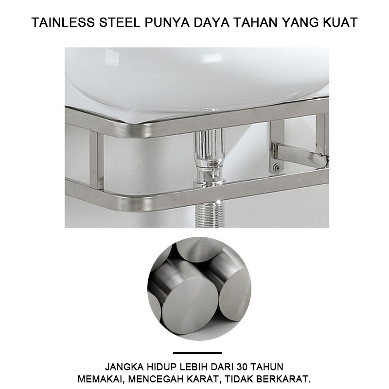 RANToiS Wastafel keramik/wastafel kamar mandi kecil/cermin/keran