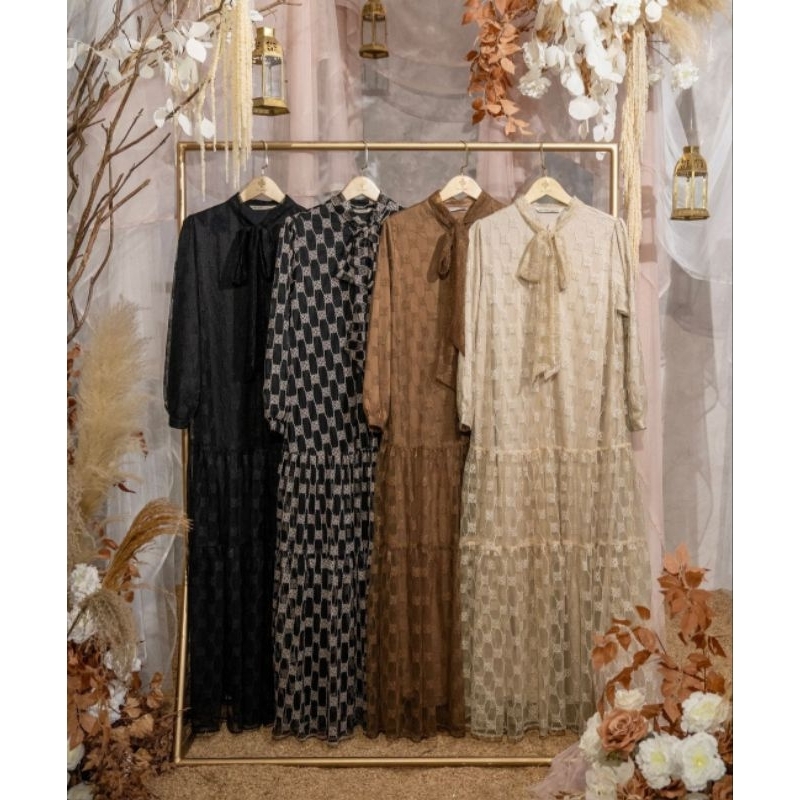 LIORA MIDI EMMELINE ROSEANNE DRESS HEAVEN LIGHTS SIAP KIRIM (Shopee Video)