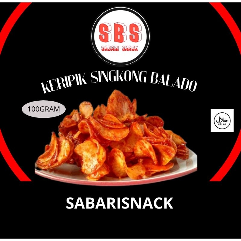 

SABARISNACK 100GRAM CEMILAN SNACK KERIPIK SINGKONG BALADO MANTAP