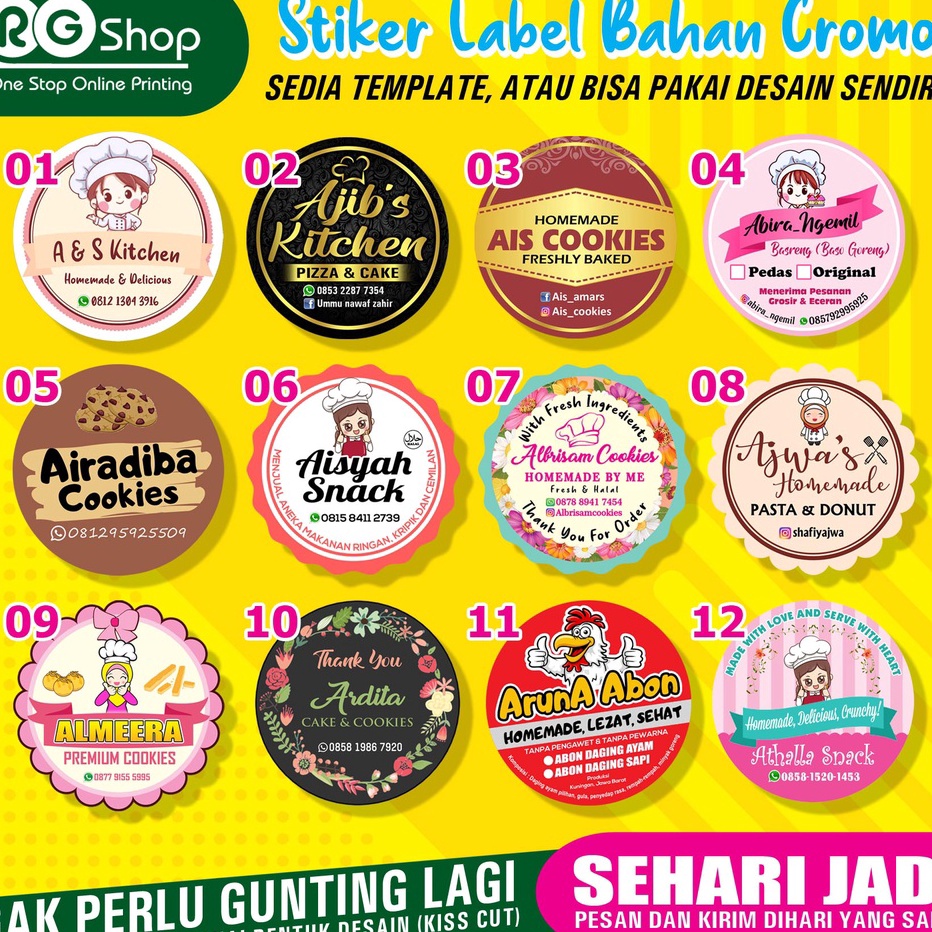 

HOT STIKER LABEL KEMASAN MAKANAN KUE COOKIES TOPLES LEBARAN KUE LEBARAN