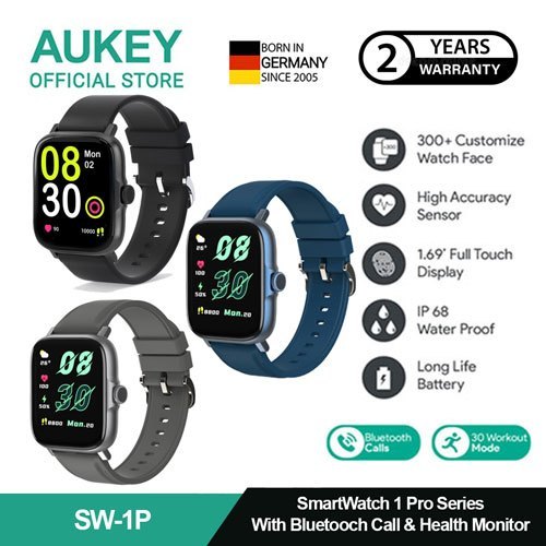 [FS] AUKEY SmartWatch 1 Pro Water Proof IP68 With Bluetooth Call SW-1P