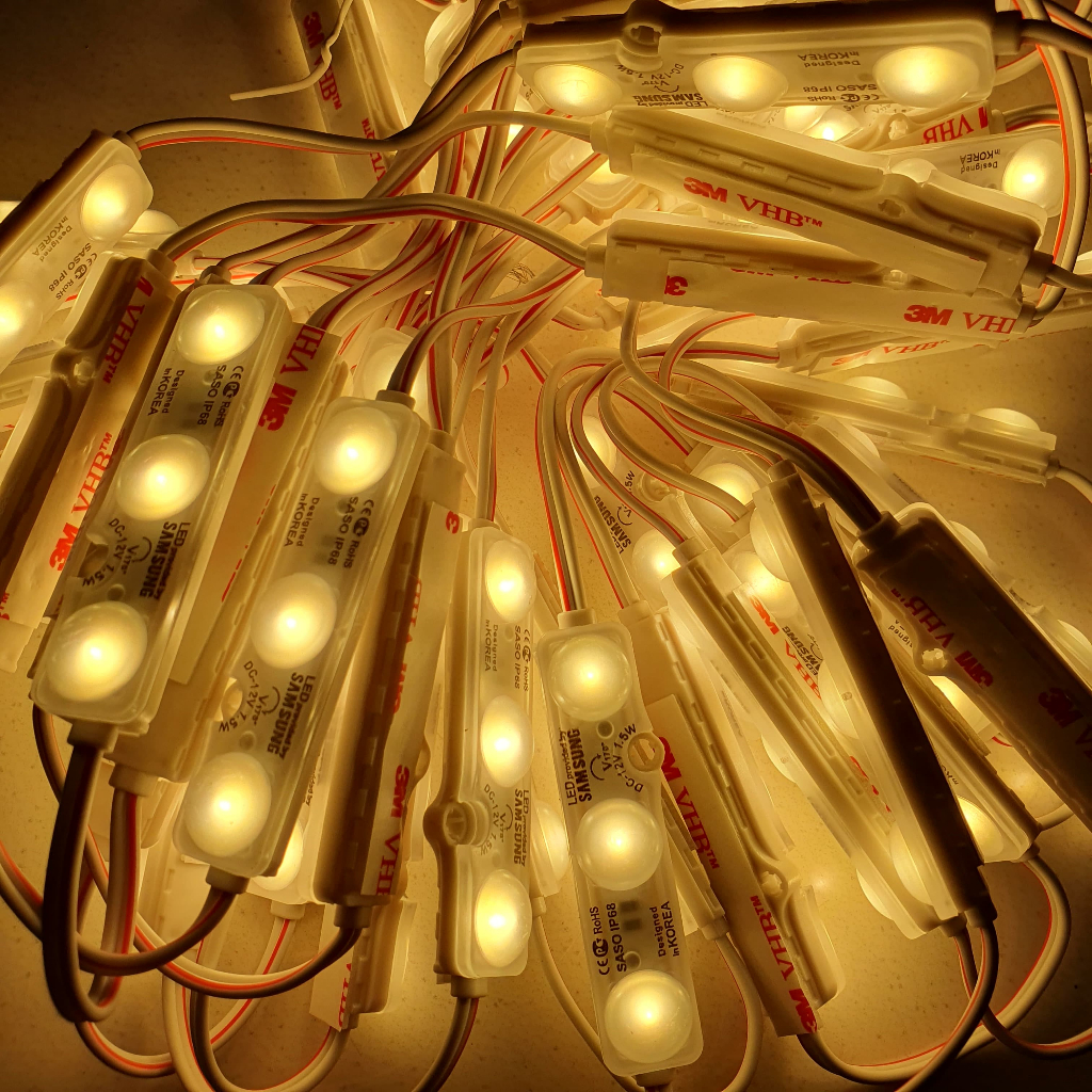 Lampu Led Modul 3 mata Samsung 12V Warm White