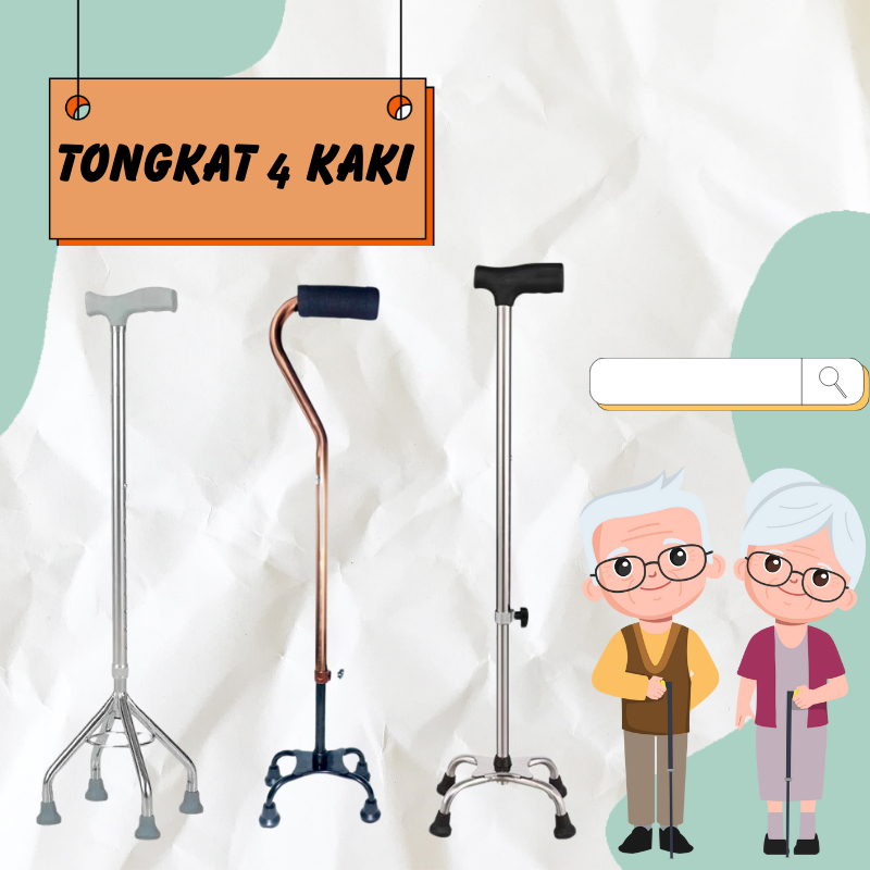 Tongkat Jalan Lansia 4 Kaki