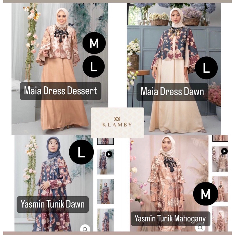 READY STOK Buton Series Thalia Dress Dawn Maia Dress Dawn Classic Moss Yasmin Tunik Mahogany Maia Dr