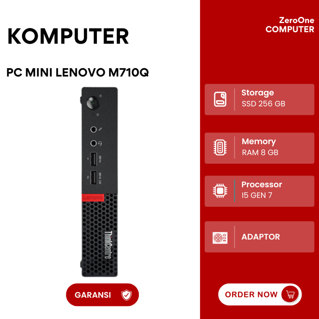 Pc Mini Lenovo M710qm910q Core i5 Gen 7 Ram 8Gb Ssd 256Gb (varian)