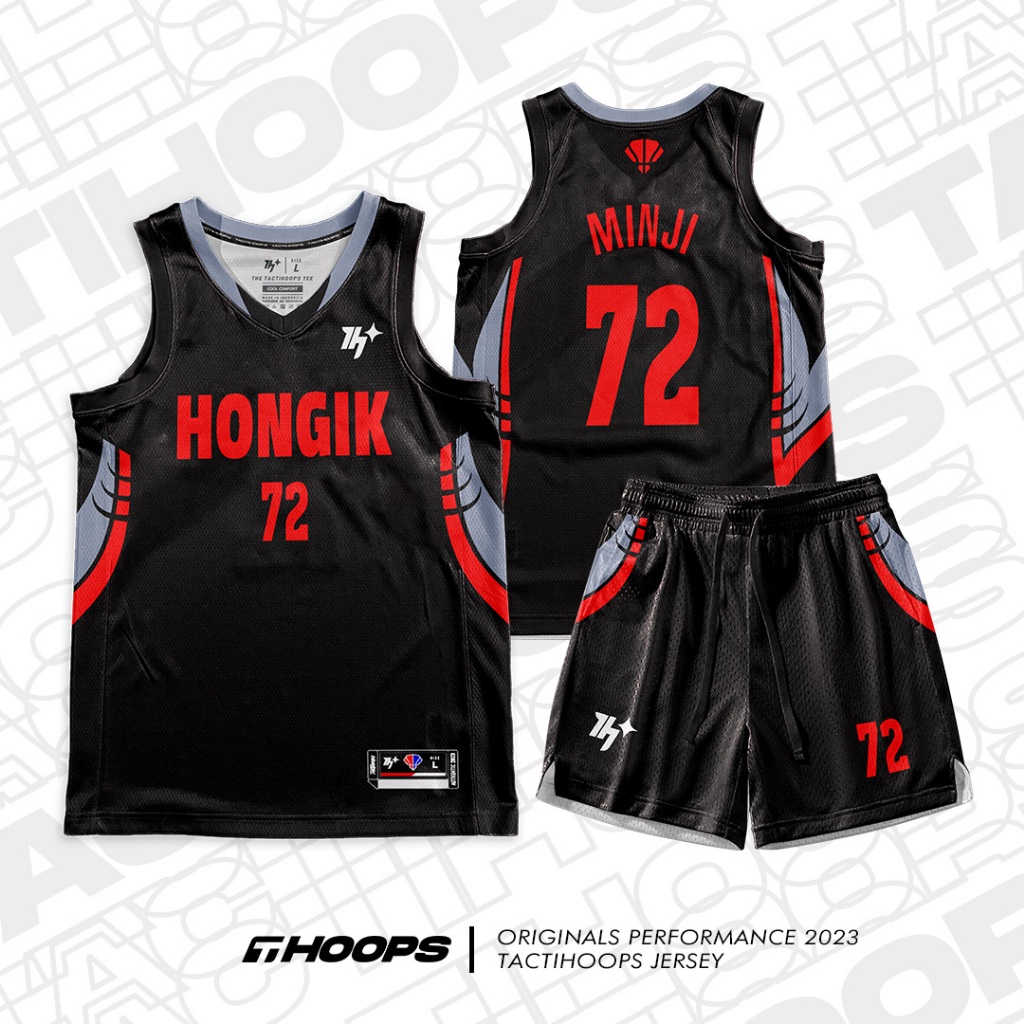 CUSTOM JERSEY BASKET HONGIK HITAM NEW JEANS TACTIHOOPS