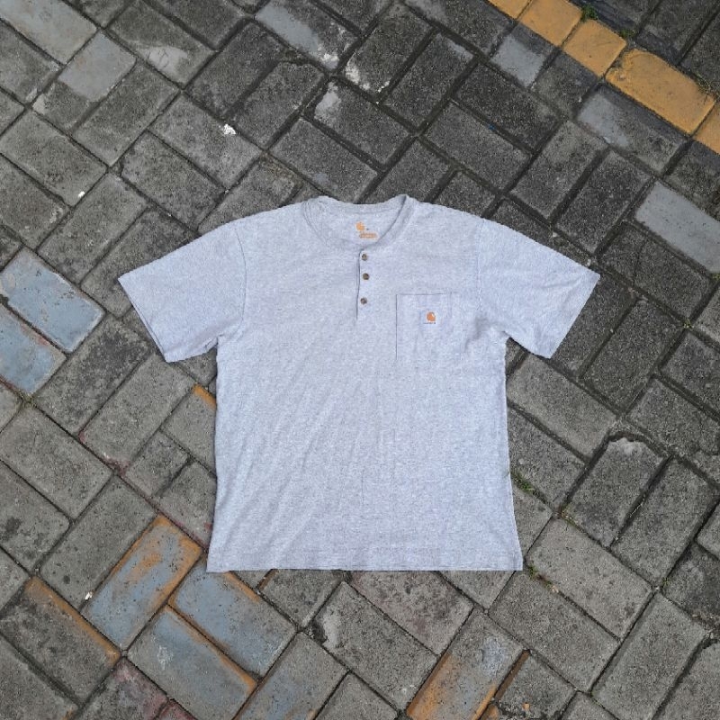 CARHARTT POCKET TEE BUTTON ( LIGHT GREY ) SIZE M