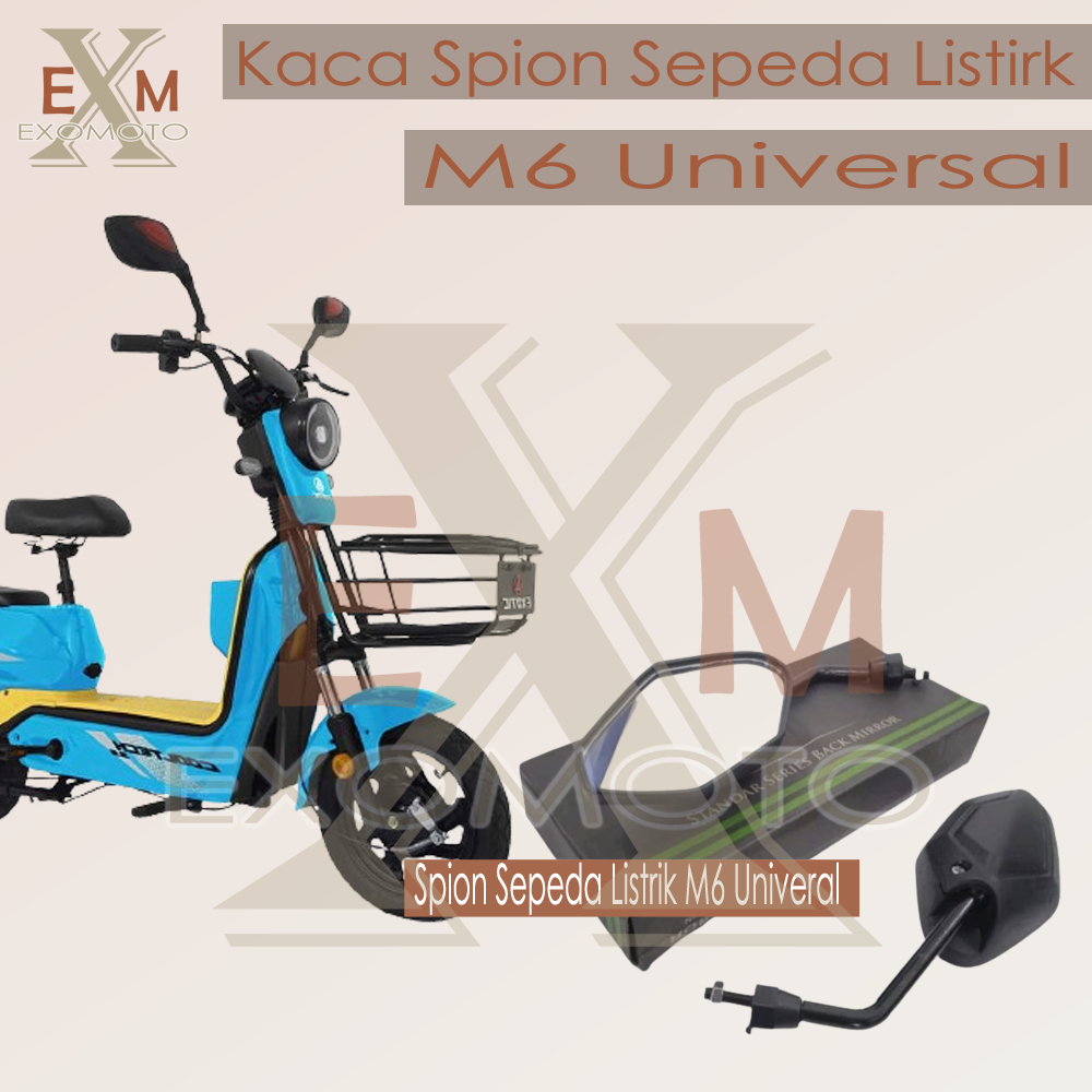Kaca Spion Sepeda Listrik 6mm Universal Sepasang