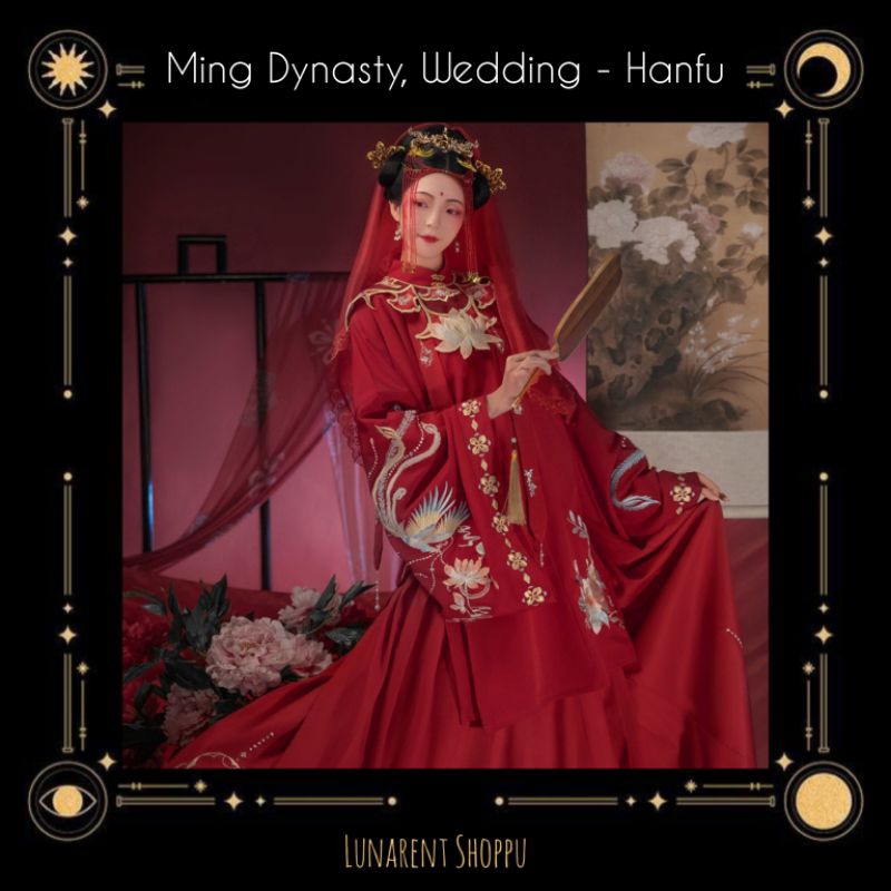[READY STOK] HANFU ming wedding date lotus red merah tradisional Xie Lian pernikahan cosplay