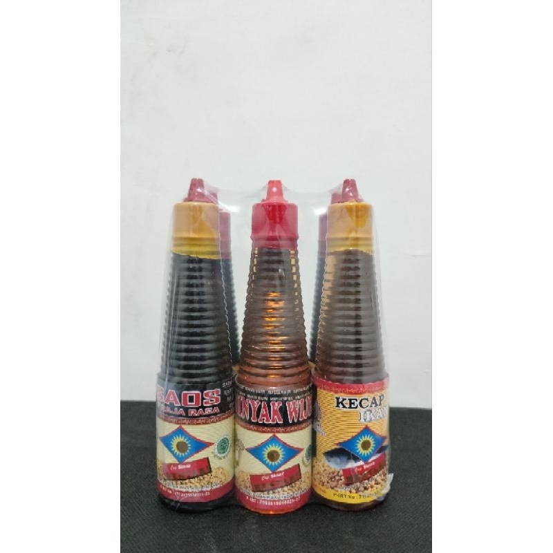 

PAKET MURAH 6 BOTOL ISI ( SAOS PRAJARASA , MINYAK WIJEN , KECAP IKAN , KECAP ASIN , SAOS TIRAM ,, KECAP INGGRIS )