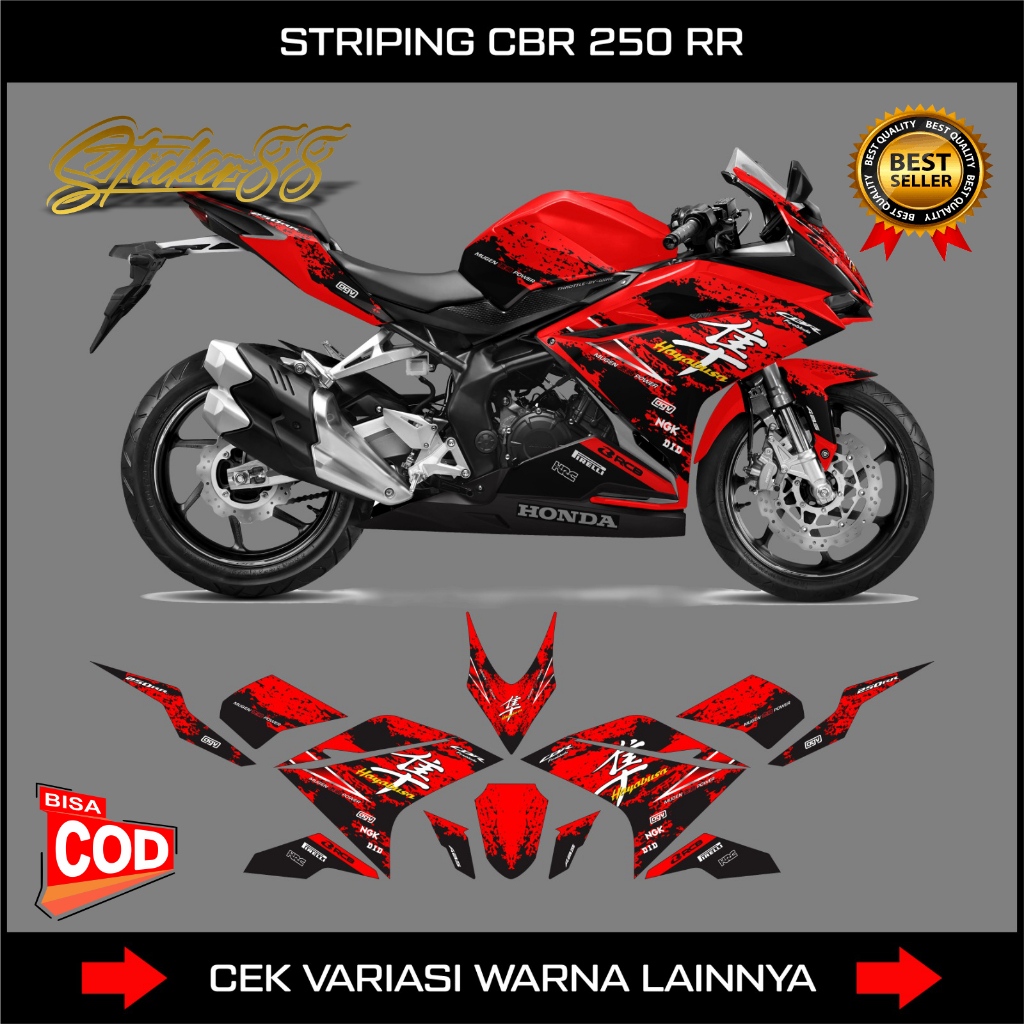 STIKER STRIPING DECAL HONDA CBR 250 RR KANJI / AKSESORIS BODY MOTOR HINDA CBR 250 RR KANJI KEREN
