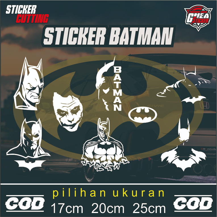 Stiker Batman - Sticker Cutting Logo Batman - Stiker Cutting Kaca Mobil BATMAN