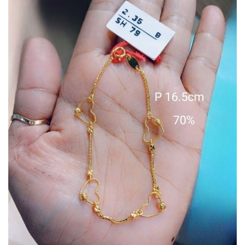 Gelang rantai emas 70 hati plintiran