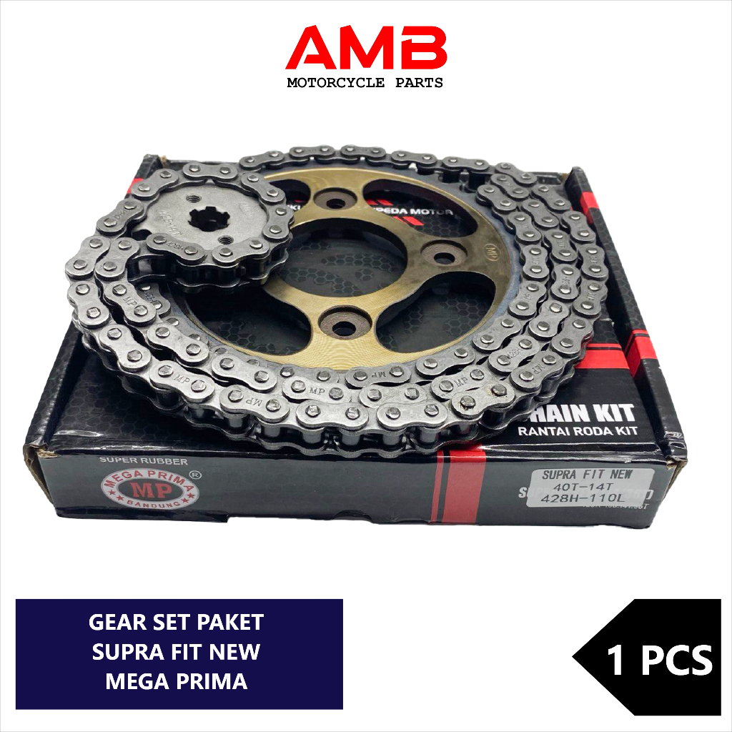 GEAR SET GIR SET GIR PAKET SUPRA FIT NEW 14/40T MERK MEGA PRIMA