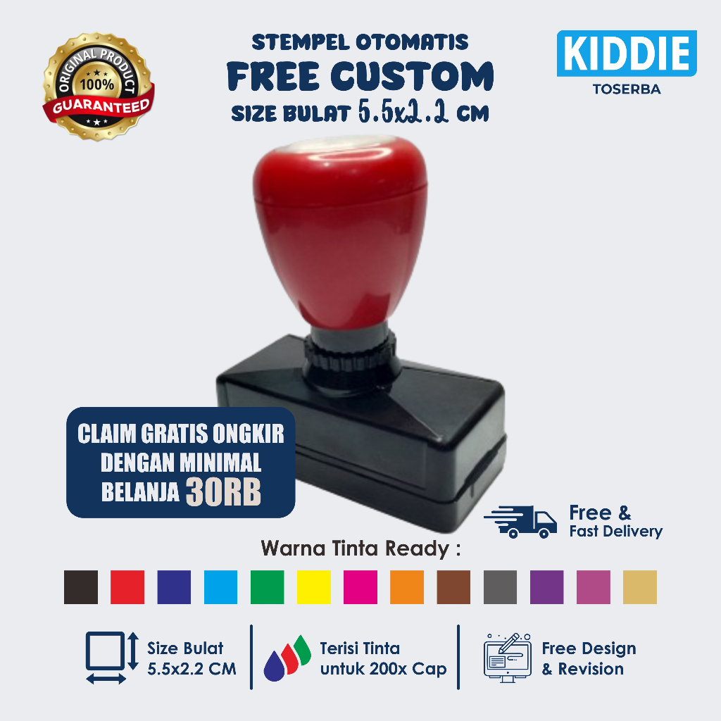 

Stempel Custom - Stempel Lunas - Stempel Nama - Ukuran 5.5x2.2 - 1 Hari Jadi - Free Design JunDW