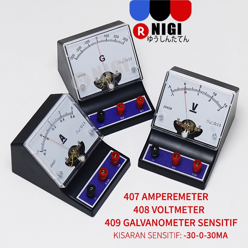 NIGI Alat Ukur Listrik Fisika DC Ampere Meter Volt Meter Ampere Meter