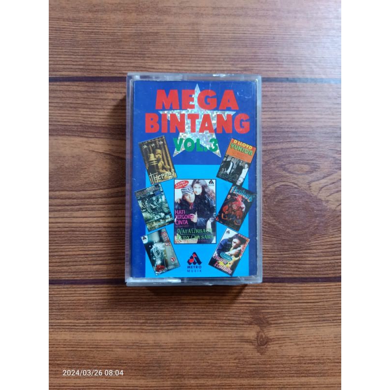Kaset MEGA BINTANG VOL.3 ( Thermos, Garby, Deddy Dores, Nafa urbach dll )