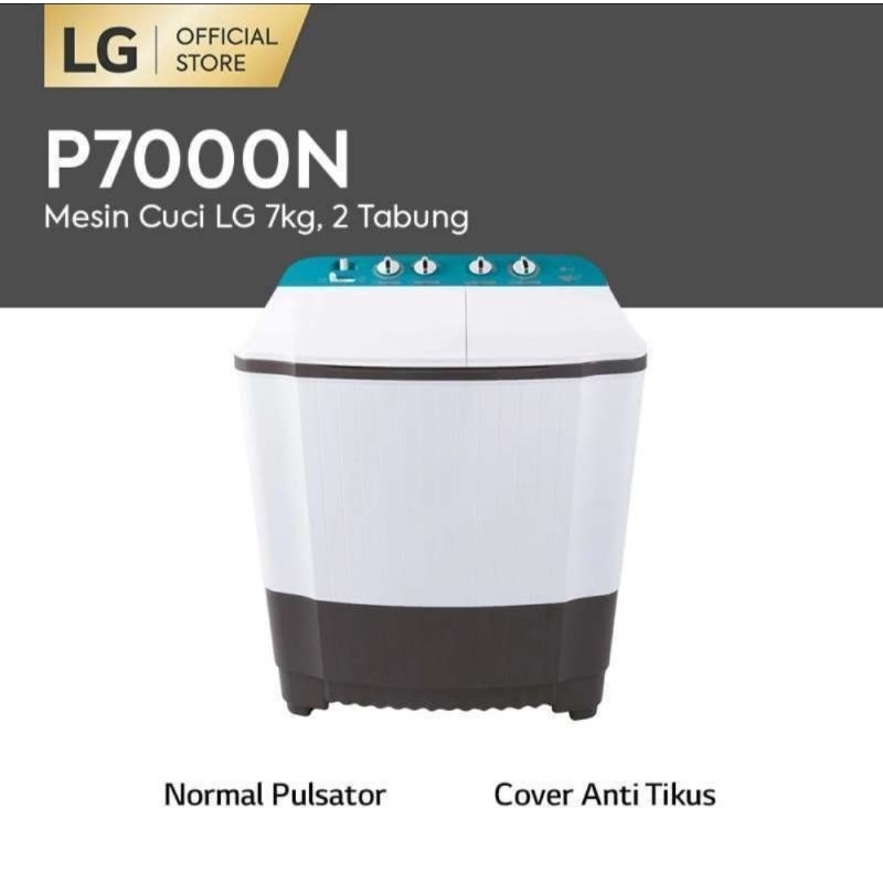 MESIN CUCI LG 2 TABUNG 7KG P7000N MESINCUCI LG 2TABUNG 7 KG