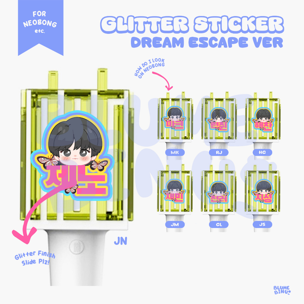 

[READY] Sticker Deco Lightstick Nct | Sticker Glitter LS Nct Inspired Blumebinu_