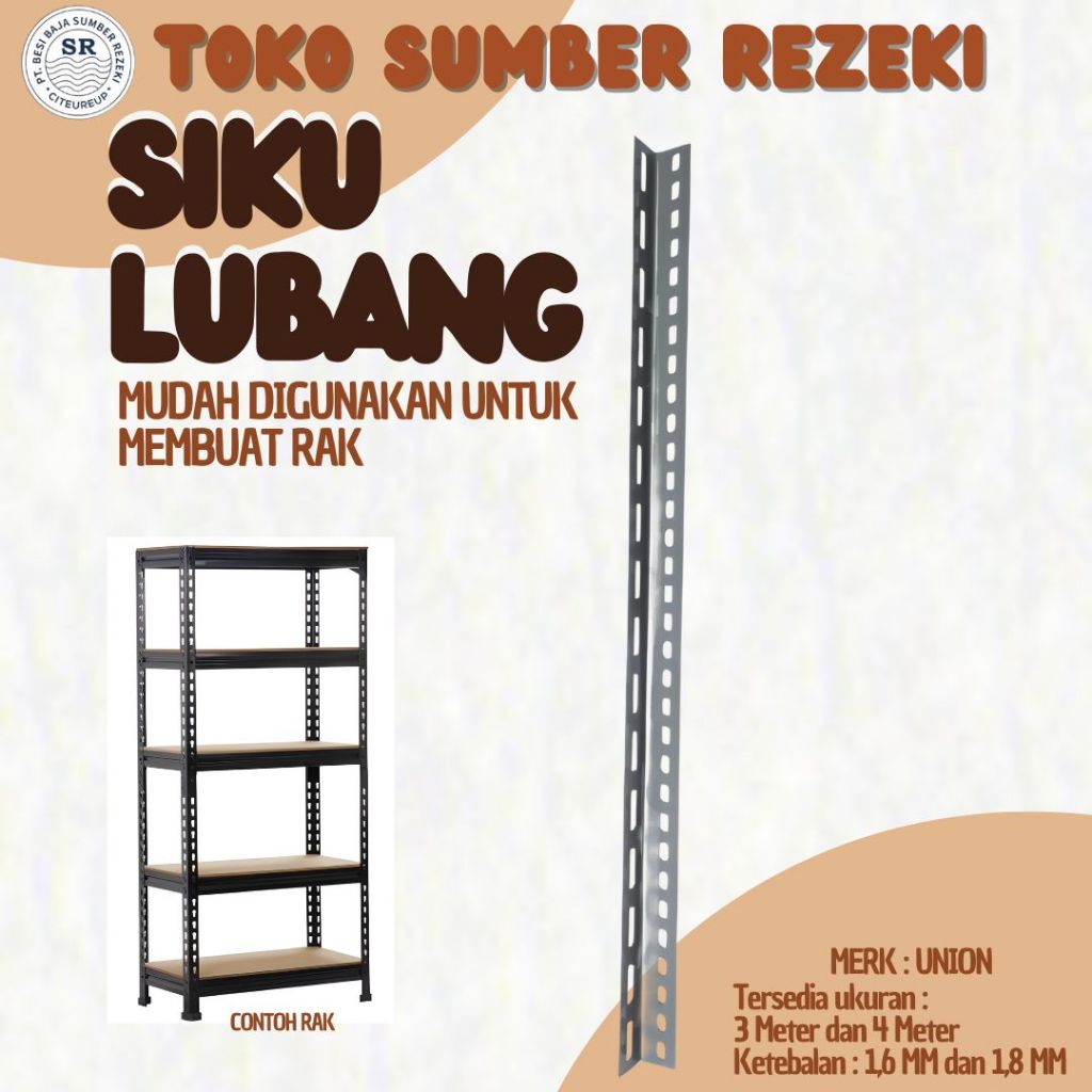SIKU LUBANG/SIKU UNTUK MEMBUAT RAK/SIKU LUBANG UNION