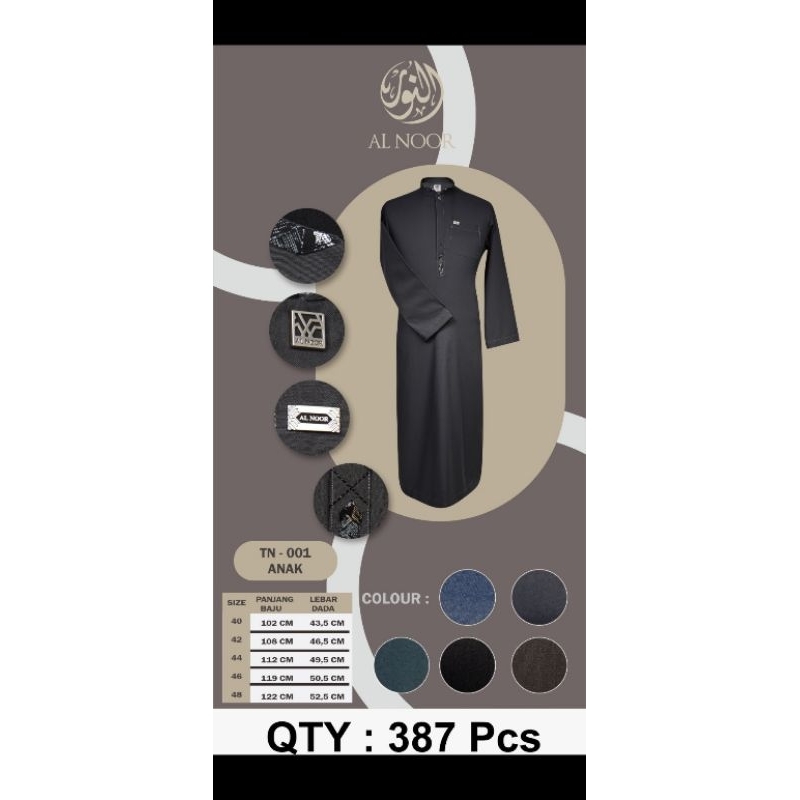 Bonus Parfum Gamis Jubah Remaja Al-Noor Original