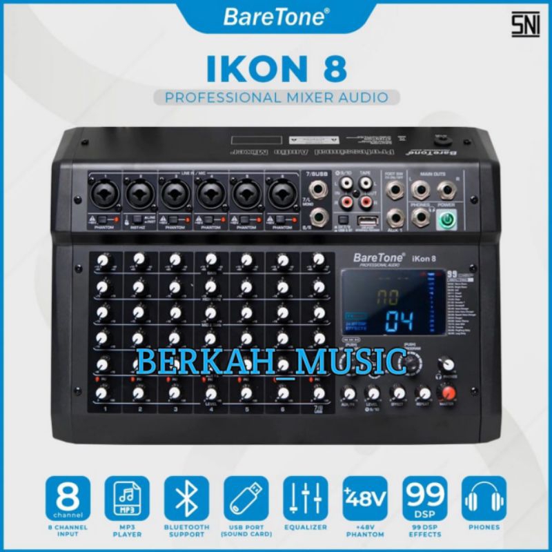 Baretone mixer audio Ikon 8 original Mixer 8 Channel
