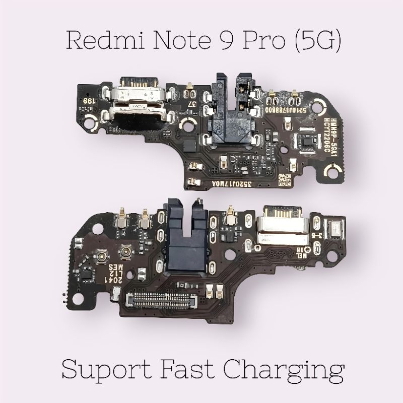 Papan Cas Konektor Cas Mic + Ic Xiaomi Redmi note 9 Pro 5G • Board Charger Pcb Cas