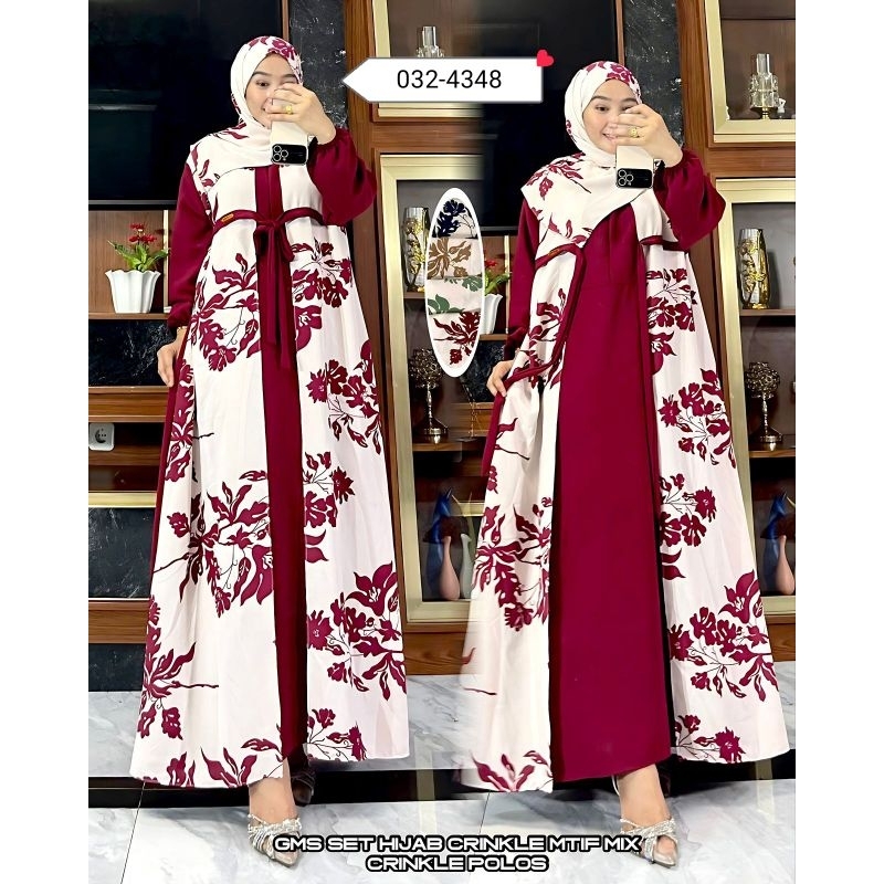 Gamis Outer Crinkle Motif Set Hijab