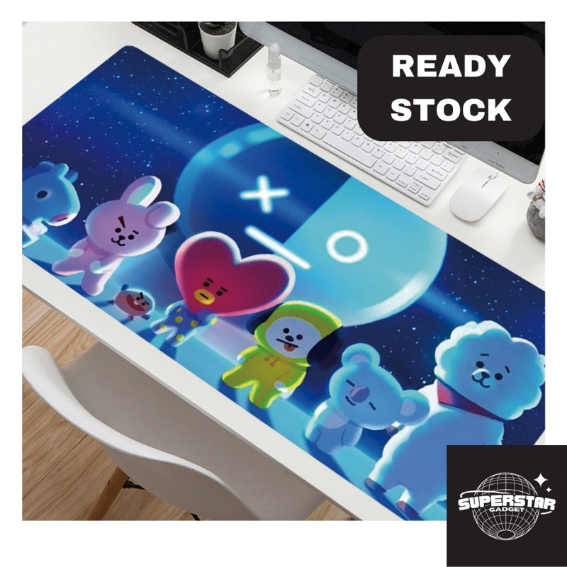 [ORI] Premium Mouse Pad Gaming 80x30cm ketebalan 3mm Motif BT21 BTS Lucu Untuk Komputer Pc / Laptop 