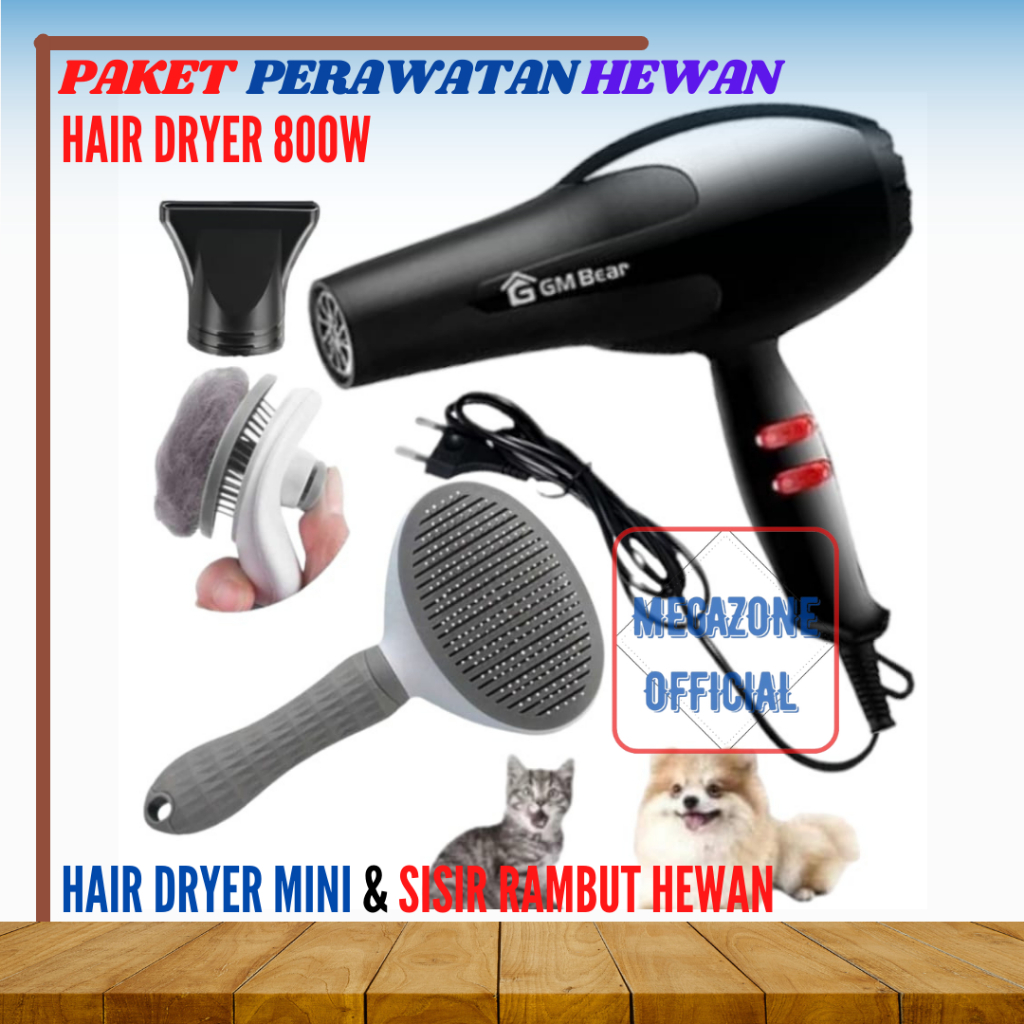 Paket Alat Pengering Rambut - Hair Dryer Pet Blower untuk Grooming Hewan Bulu Kucing