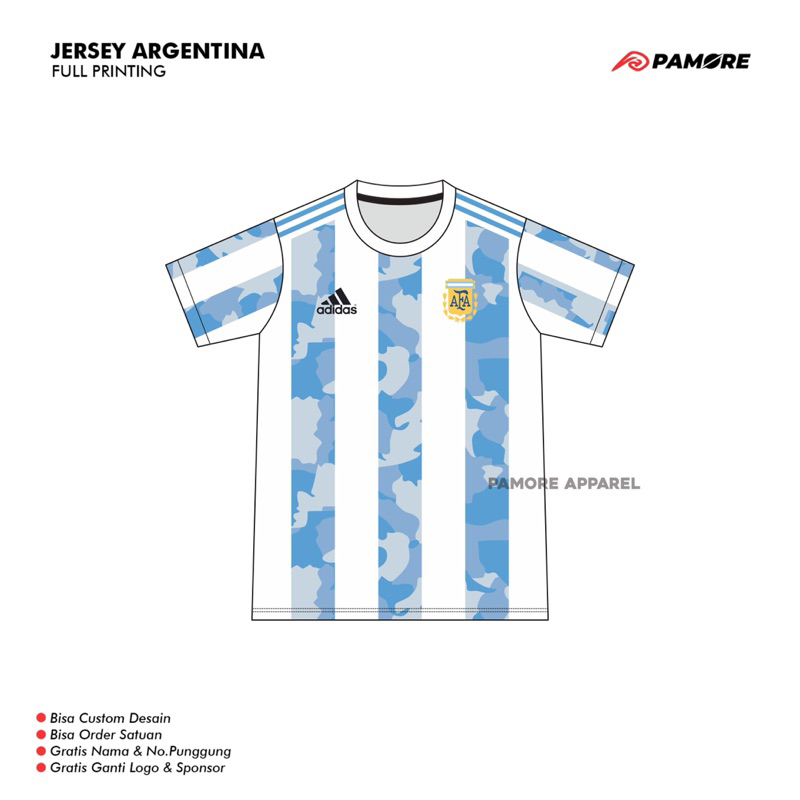 JERSEY ARGENTINA HOME 2021 FULL PRINTING / FREE NICKNAME