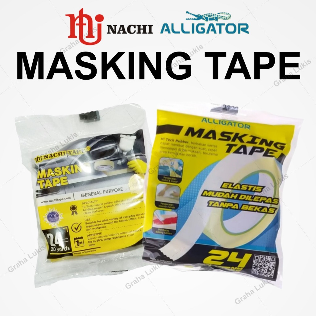 

Masking Tape - Lakban Kertas 24mm 1 inch / 2 inch
