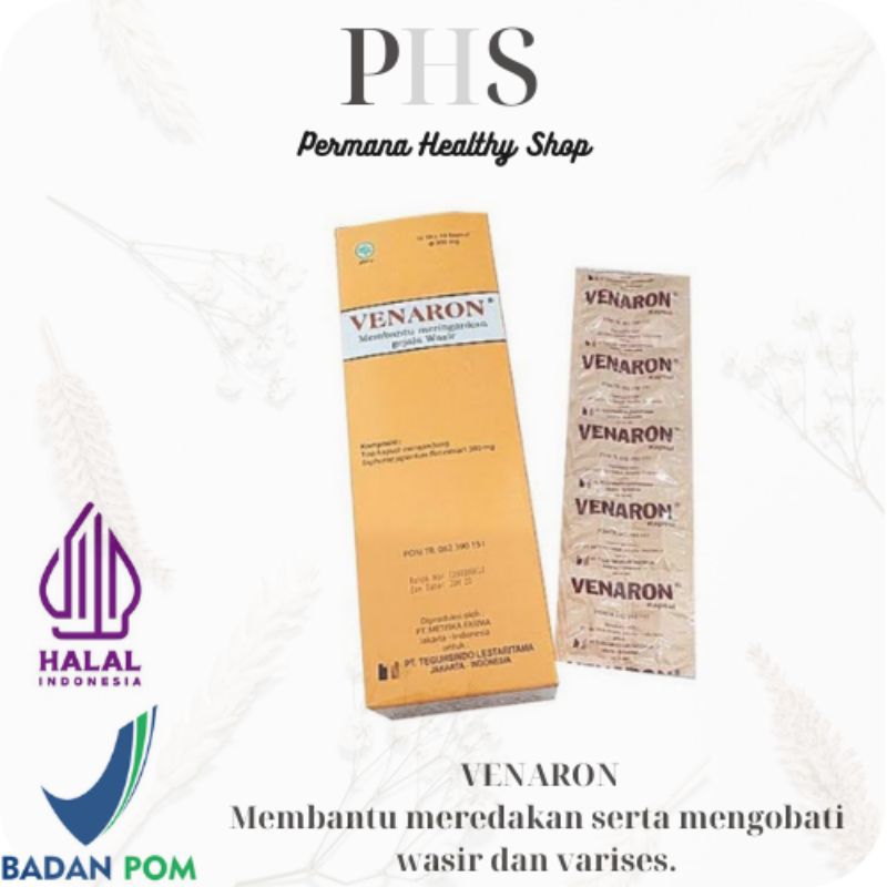 Venaron 300mg / Venaron Obat Wasir / Venaron Obat Ambeyen / Venaron Strip isi 10 Kapsul