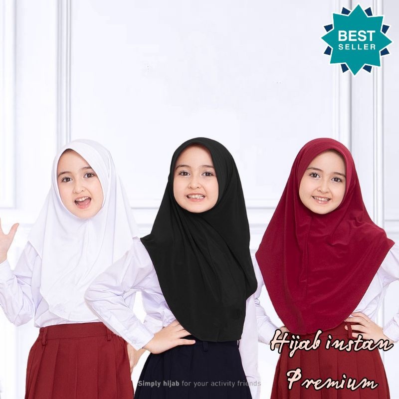 Hijab instan anak bergo hamidah | hijab anak sekolah jersey