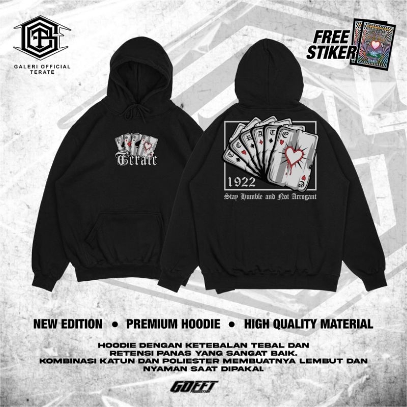 Jaket Hoodie Psht kartu hoodie terate 1922 hati bersinar