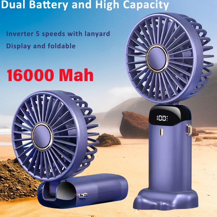 FYN Kipas Angin Mini Portabel Usb 16mah Kipas Lipat Genggam Inverter Lima Kecepatan Inverter Kecil K