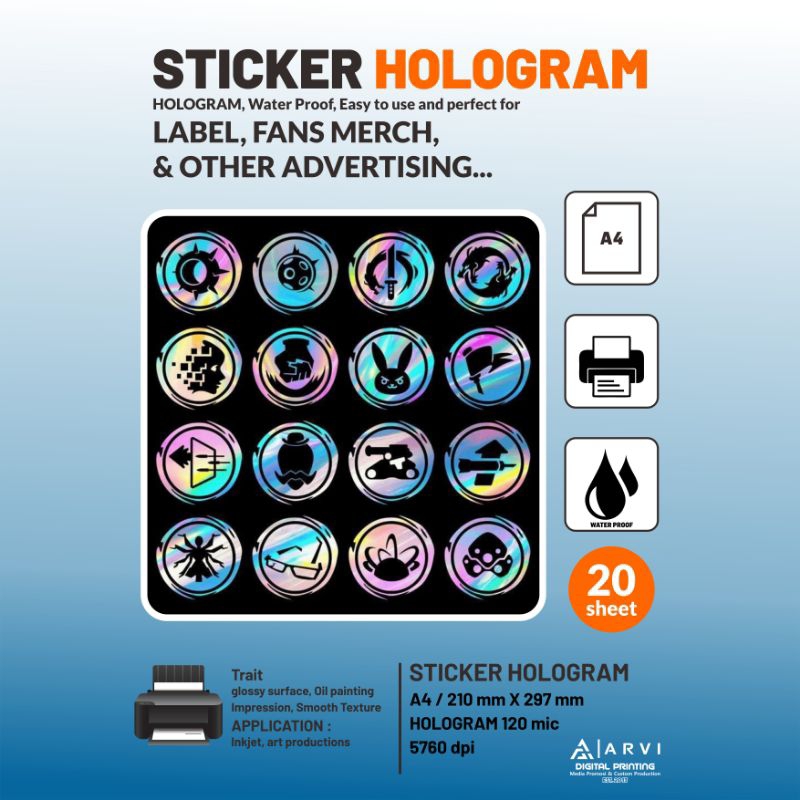 

Stiker Vinyl Hologram ( 10 Sheet)