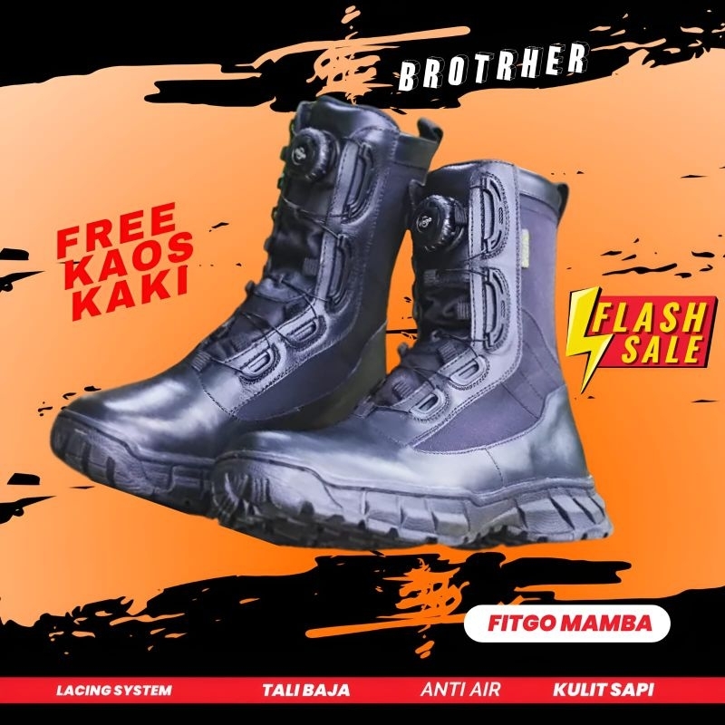SEPATU PDL TACTICAL TALI PUTAR MERK BROTRHER FITGO MAMBA