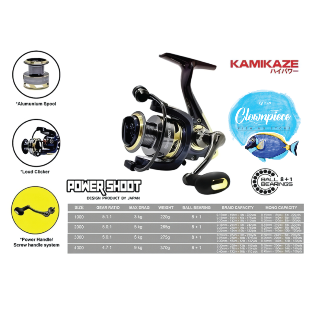 Reel Kamikaze Power Shoot PH / Reel Pancing Kamikaze Power Shoot PH / Reel Spinning Kamikaze Power S