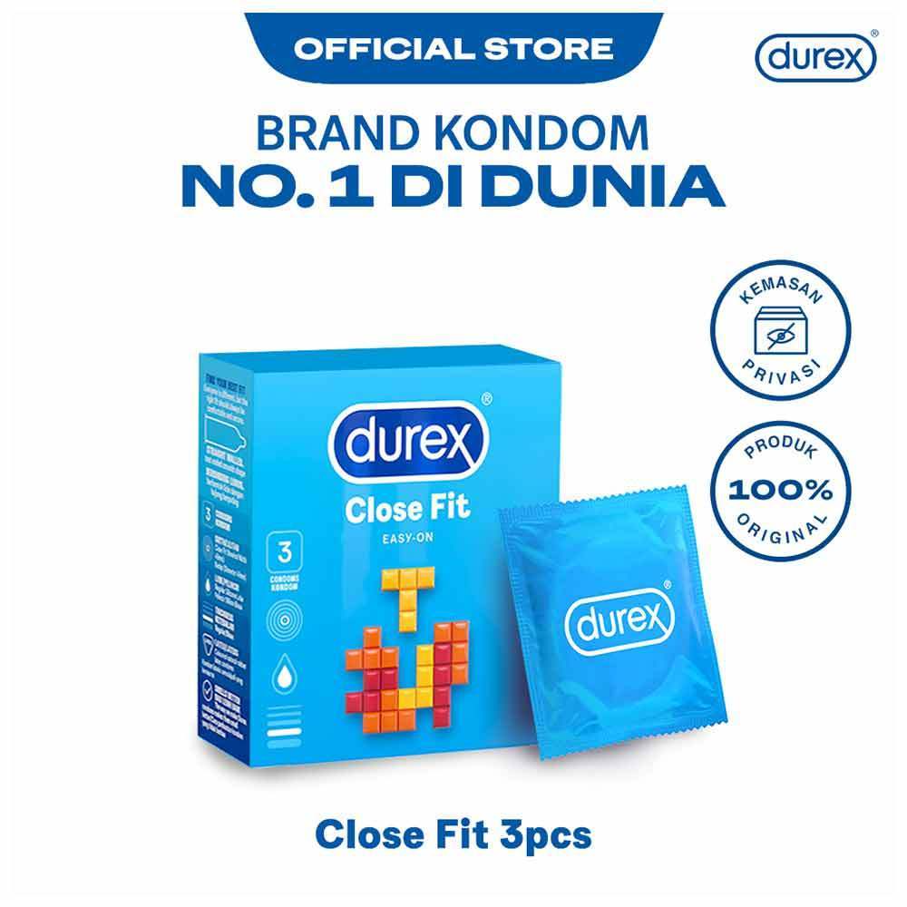 Fish Yummy [Fresh] Kondom Durex Close Fit 3S - Condom Pelumas Aman Ketat Pria 49Mm