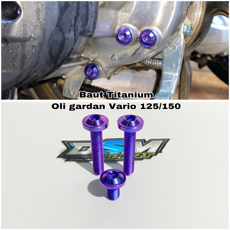 Baut Titanium Oli Gardan Vario 125/150 Original Titanium GR5