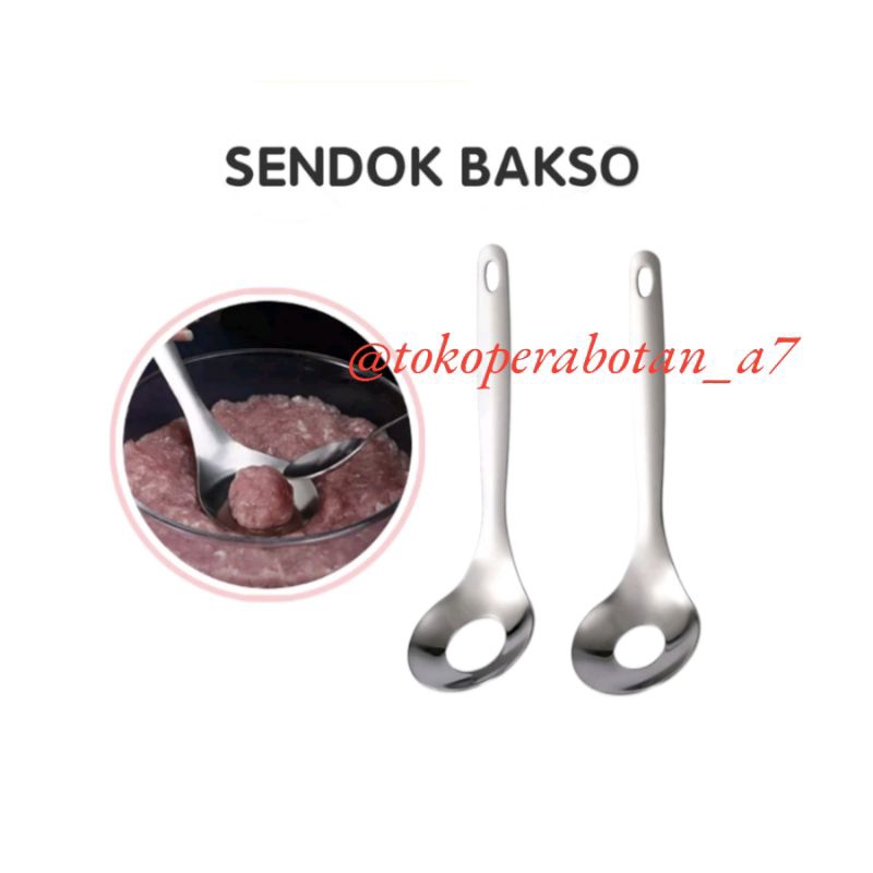 Sendok cetakan bakso stainless/ irus bakso/alat cetak bakso/sendok bakso viral/sendok lubang/cetakan