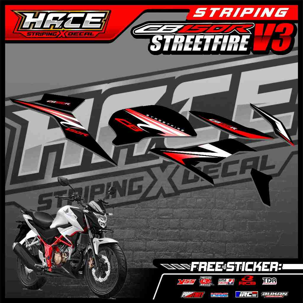 269 STRIPING STICKER CB 150R V3 STREETFIRE - STRIPING STICKER CB 150R V3 STREETFIRE SIMPLE LIST
