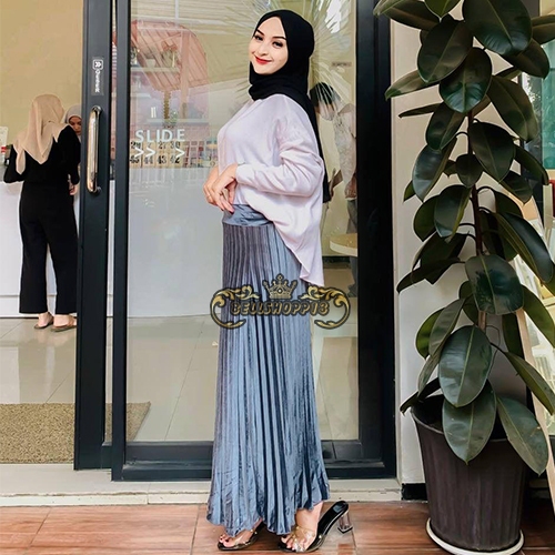 Rok Plisket Pendek DENIM // Rok Bludru Velvet Import 7/8 Premium