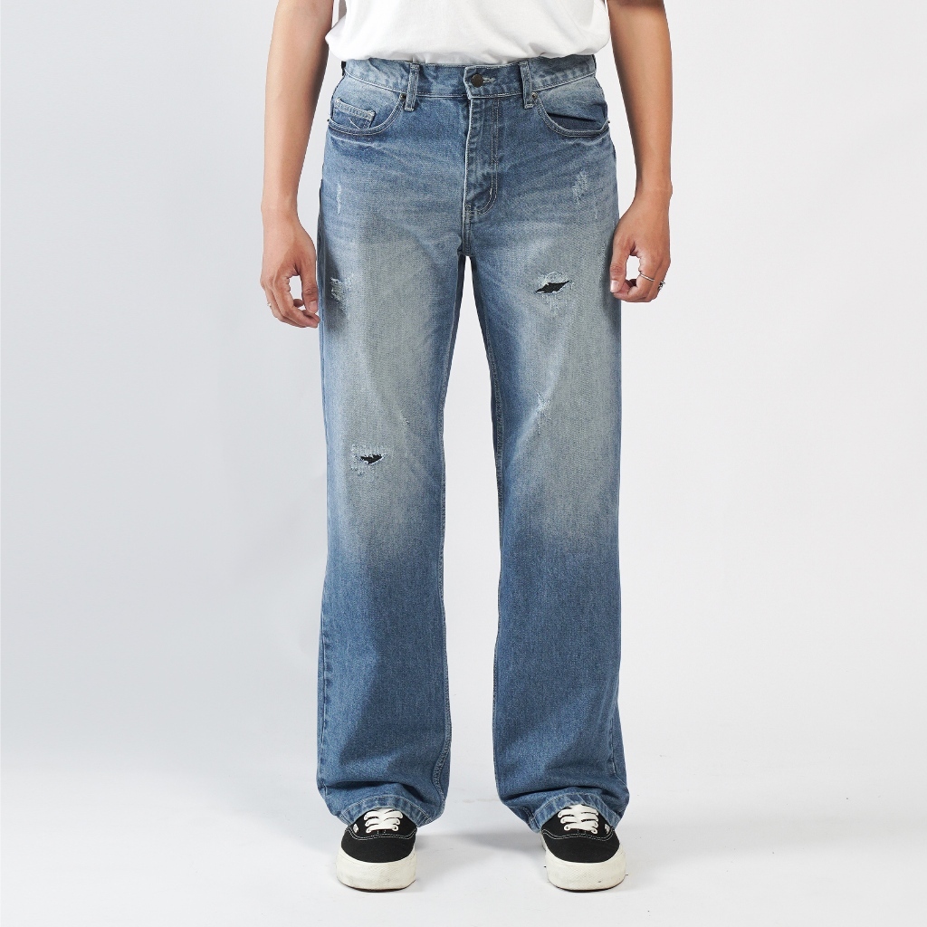 LONG PANT - AMIGOS de NIMES - L'HOME CAROLINA - REGULER WASHED JEANS DENIM