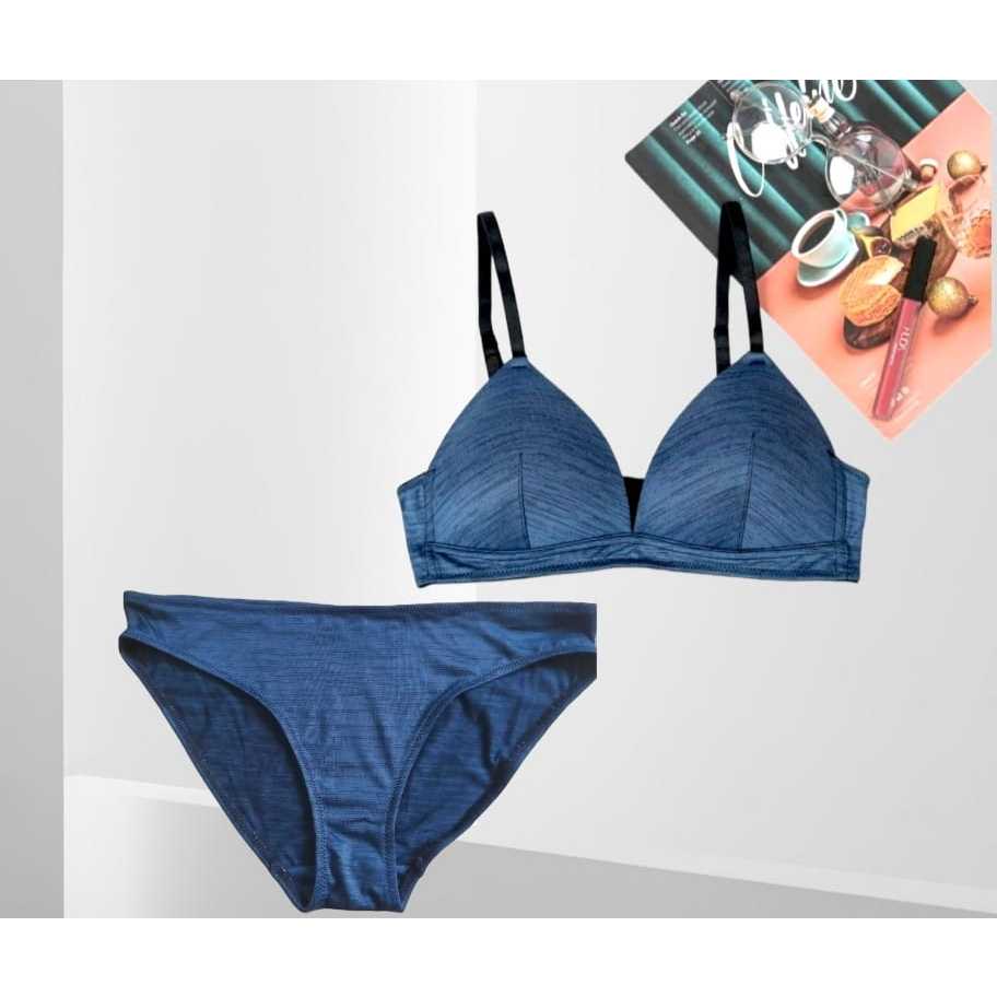 Braset TORI with panty Tori navy stripe nonwire
