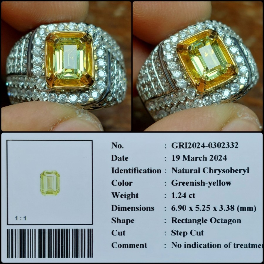 HQ Batu Permata Natural Chrysoberyl Batu Permata Mulia Gems Asli Memo