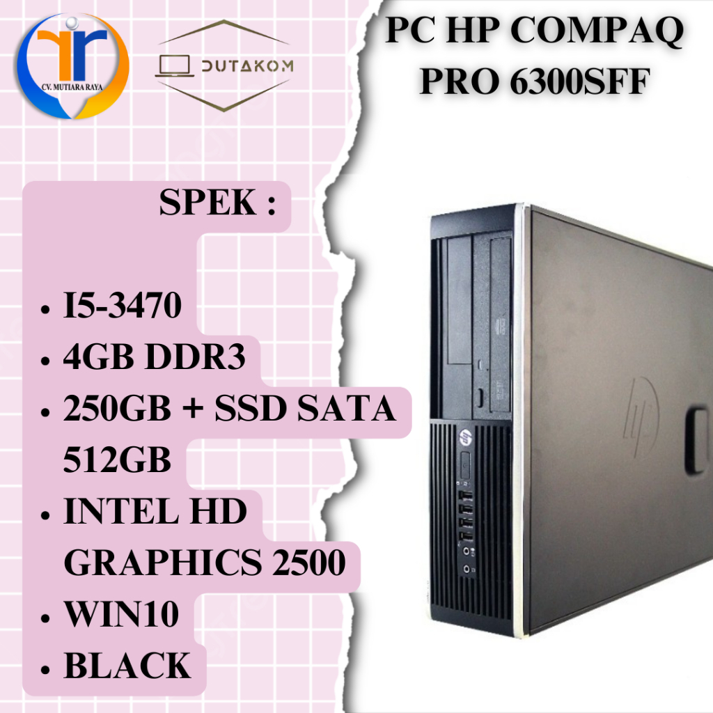 PC HP COMPAQ PRO 6300SFF (WARNA BLACK)