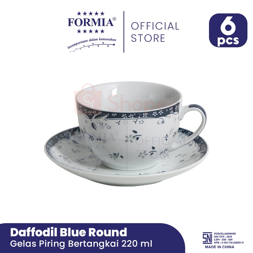 Formia Cup Saucer Set Daffodil Blue Round / 6 pcs