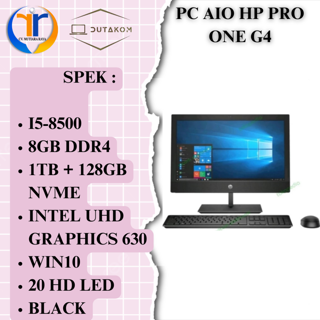PC AIO HP PRO ONE G4 (WARNA BLACK ELEGAN)